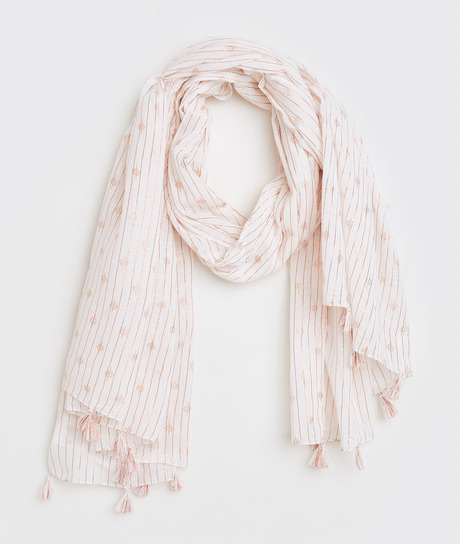 Etole en coton imprimée femme BLANC