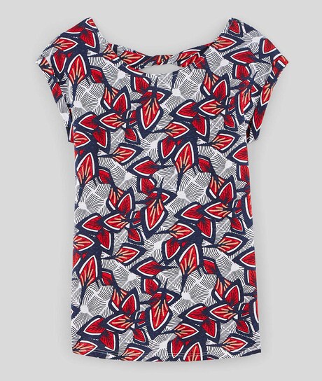 T-shirt imprimé wax femme MARINE
