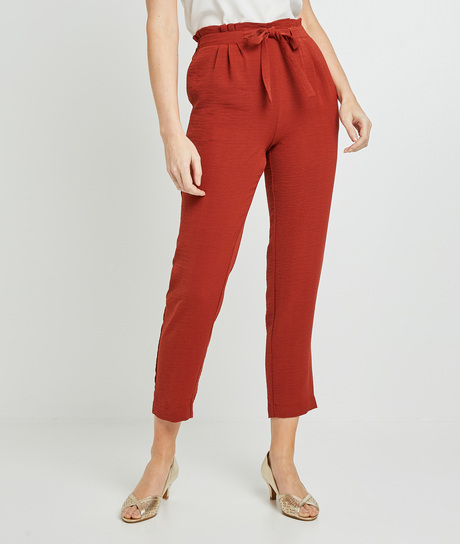 Pantalon paper bag fluide femme SIENNE