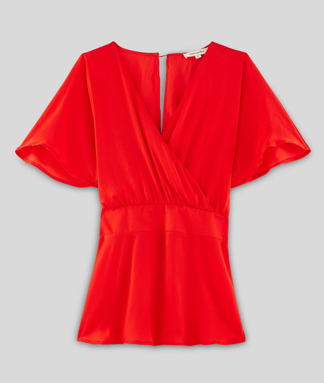 Blouse rouge décolleté dos femme ROUGE