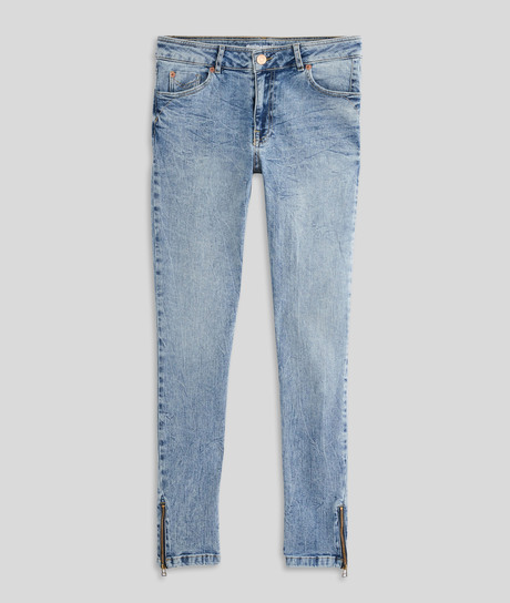 Jean slim zippé femme BLEACHED