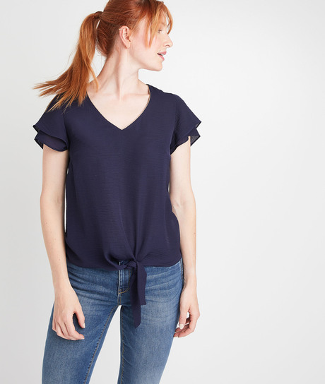 Blouse unie marine femme MARINE