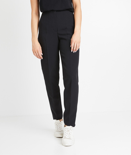 Pantalon cigarette taille haute femme NOIR