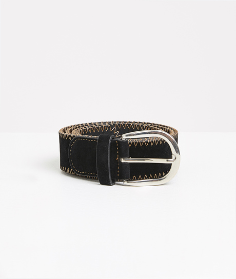 Ceinture noire effet velours femme NOIR