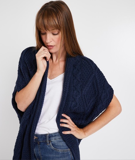 Poncho torsadé femme NAVY
