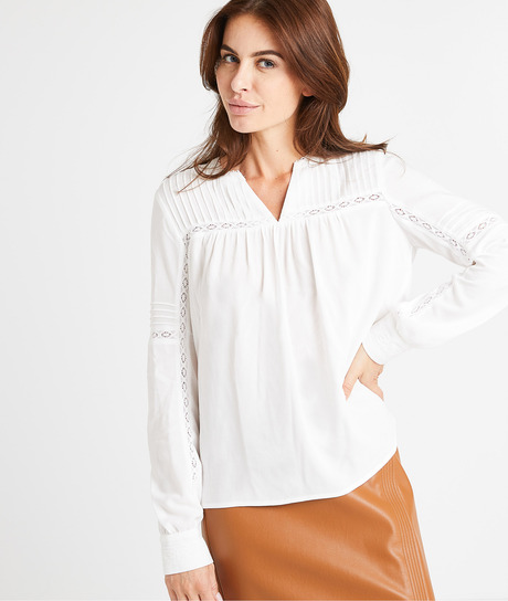 Blouse fluide romantique femme ECRU