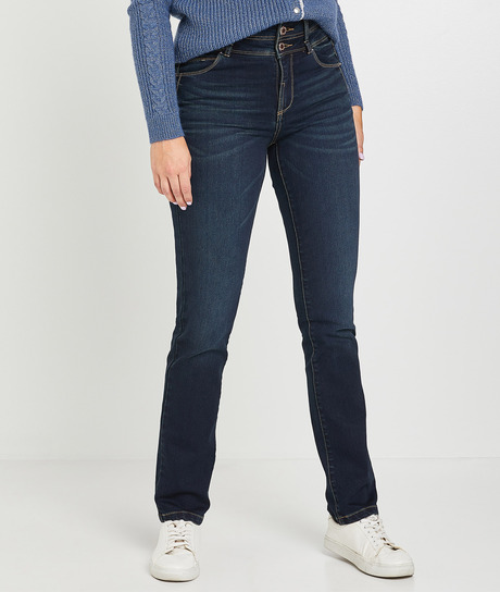Jean ROME droit taille haute femme DARK RINSE
