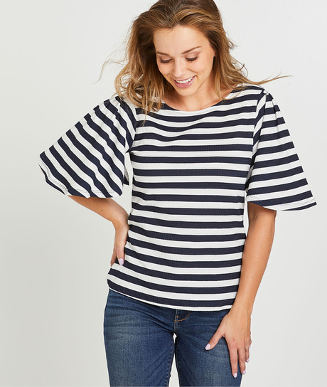 Marinière à manches amples femme ECRU