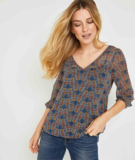 Blouse manches 3/4 femme MARINE