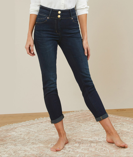 Jean HANOI slim taille haute raccourci DARK RINSE
