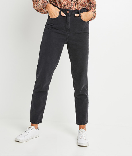 Jean mom noir femme BLACK WASHED