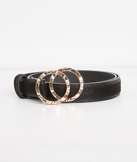 Ceinture noire en velours à boucle NOIR