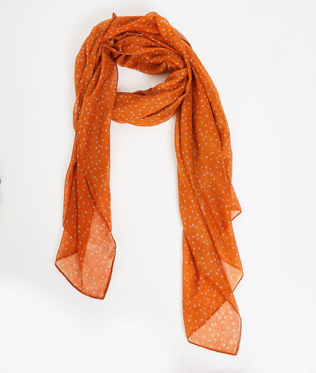 Foulard léger motif étoiles femme ROUILLE