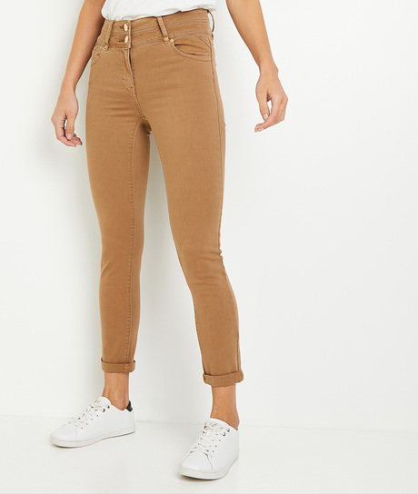 Jean FIGARI taille haute raccourci femme CAMEL