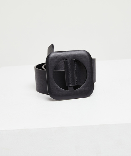 Ceinture large à boucle noire femme NOIR
