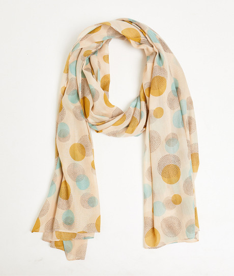Foulard à pois colorés femme BEIGE