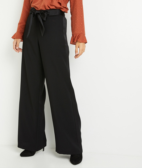 Pantalon noir large et fuide femme NOIR