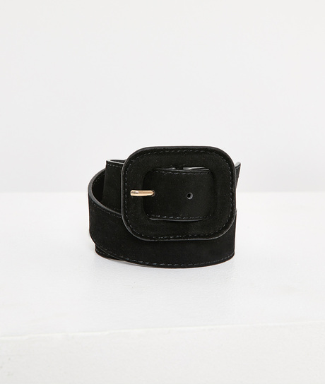 Ceinture large en velours noir femme NOIR