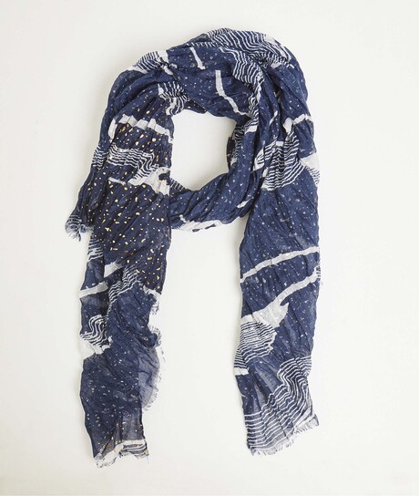 Foulard froissé marine femme MARINE