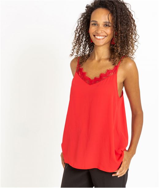 Top lingerie dentelle femme ROUGE