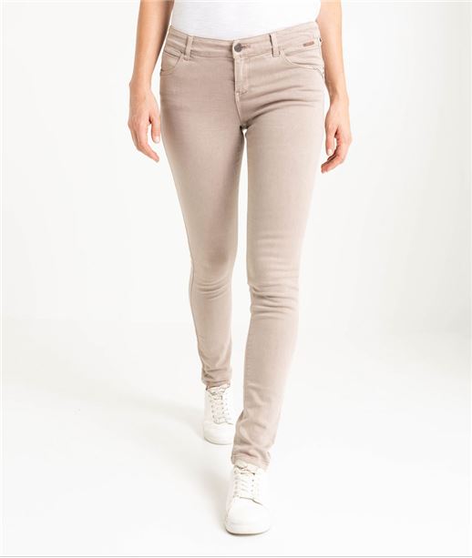 Jean femme slim couleur push up MASTIC