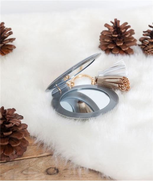Porte clefs miroir GRIS