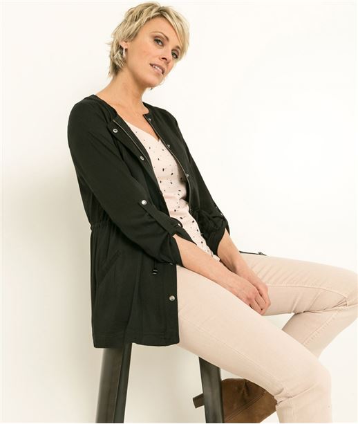 Veste femme saharienne fluide NOIR