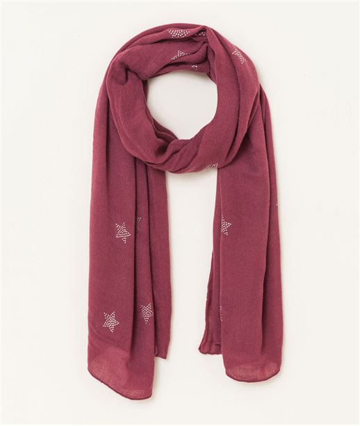 Echarpe femme motifs étoiles ROSE FANE