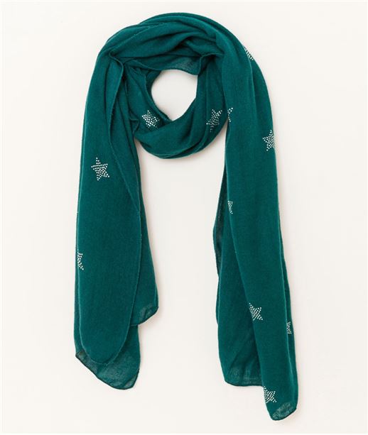 Echarpe femme motifs étoiles VERT