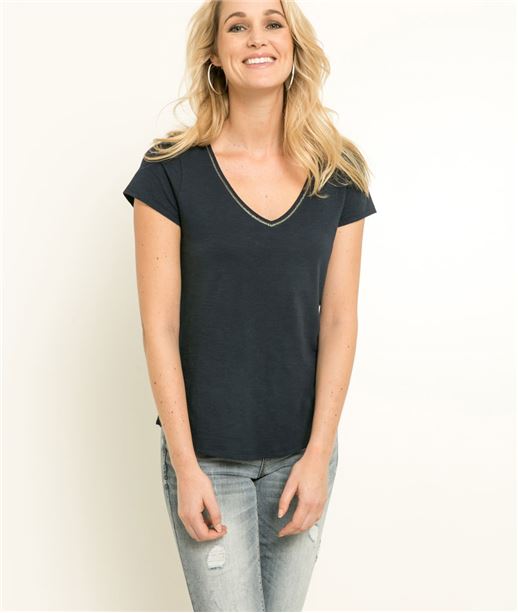 T-shirt femme manches courtes MARINE
