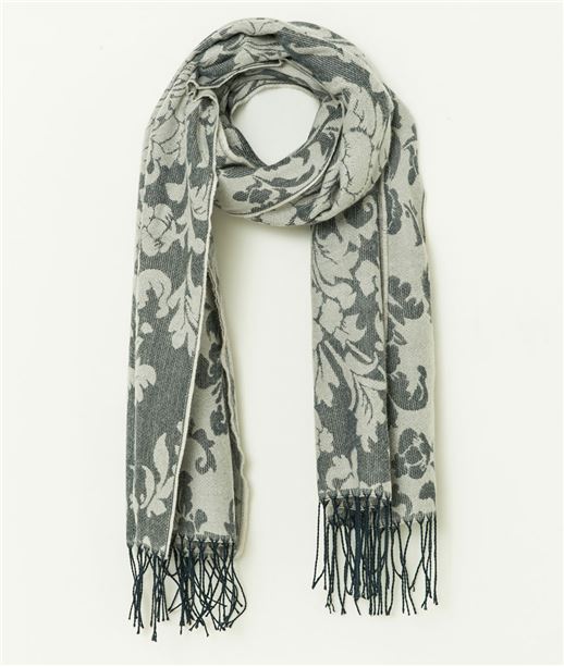 Echarpe jacquard fleurs BLEU