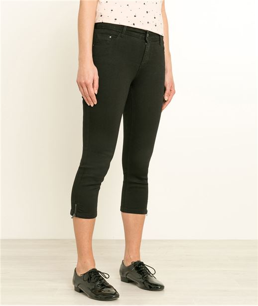 Corsaire femme en jean BLACK