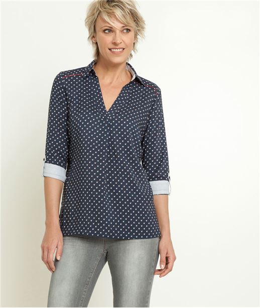 Chemisier femme imprimés minimalistes MARINE