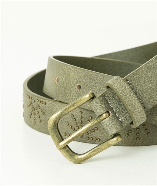 Ceinture femme studs motif soleil KAKI