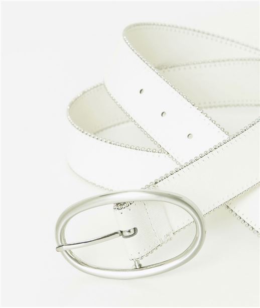 Ceinture femme bords chainette BLANC