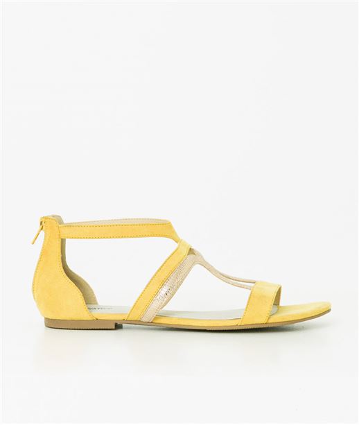 Sandales femmes bimatière JAUNE