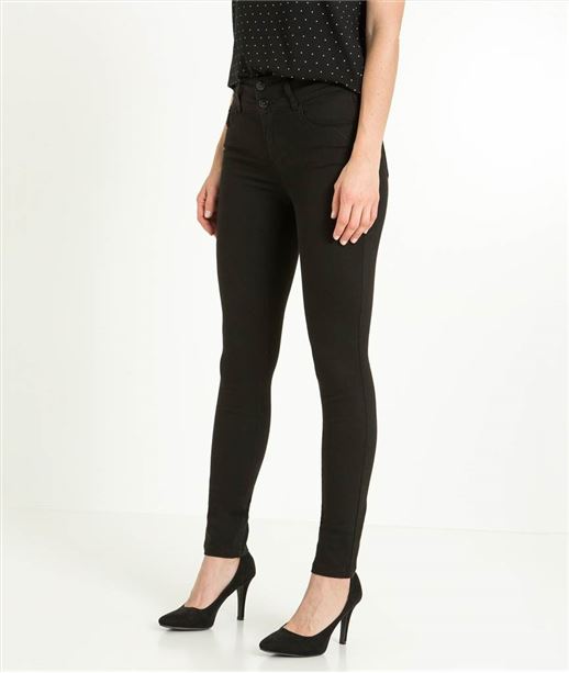 Jean femme slim taille haute push up BLACK