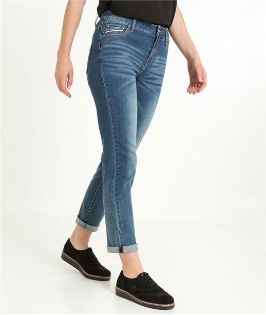 Pantalon raccourci femme denim stretch STONE