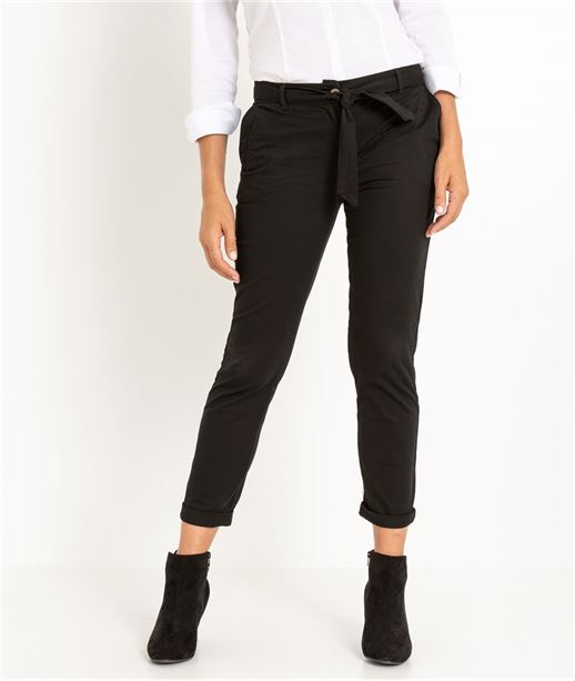 Chino femme couleur uni NOIR