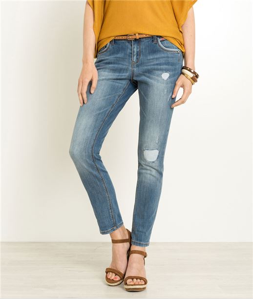 Jean boyfriend femme STONE