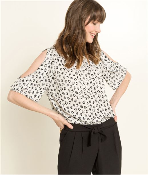Blouse femme bras ouverts ECRU