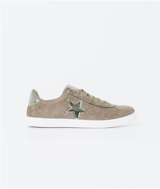Baskets femme daim TAUPE