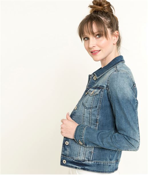 Veste jean femme délavée STONE