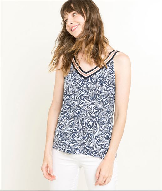 Top femme suspendu imprimé marine MARINE