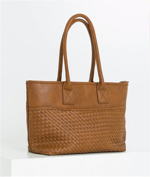 Sac femme tressé camel CAMEL