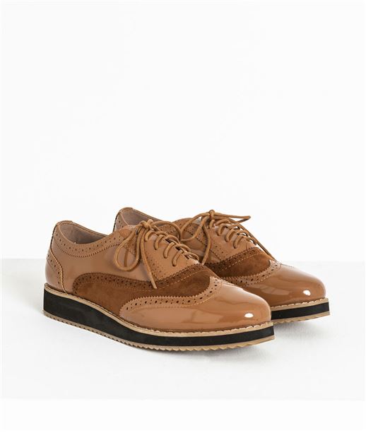 Derbies femmes bi-matières CAMEL
