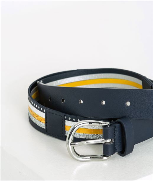Ceinture femme marine bandes fantaisies MARINE