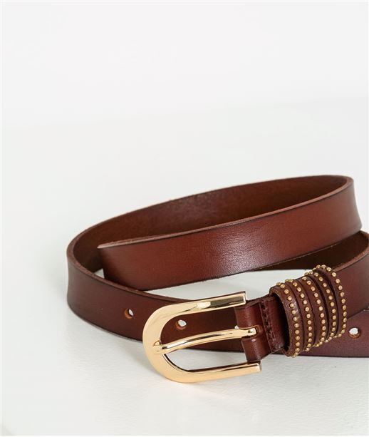 Ceinture femme cuir et détails dorés CUIR