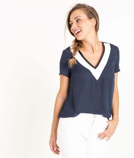 Blouse femme fluide sport chic MARINE