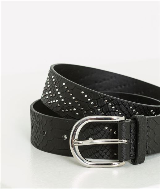 Ceinture femme avec studs argentés NOIR